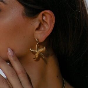 Link'd The Label Sunrise Starfish Gold Earrings